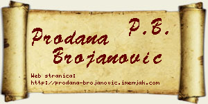 Prodana Brojanović vizit kartica